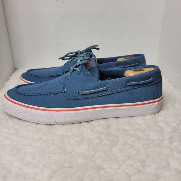 Sperry Bahama II Mens Boat Shoes Size 12 Blue Canvas Slip On Lace Up STS23978 - Picture 3 of 10
